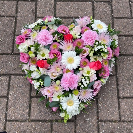 Pink and White Loose Heart
